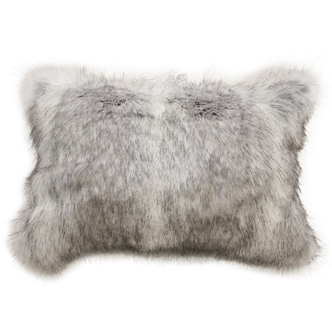 Heirloom Exotic Faux Fur - Cushion / Throw -  Grey Coyote image 1